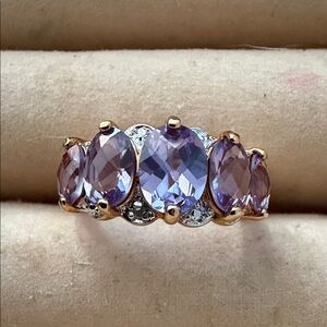 Gold Vermeil Oval Five-Stone Ring